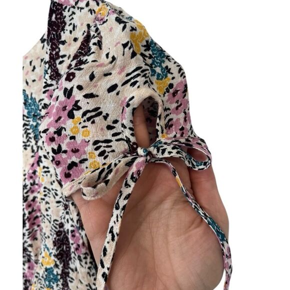 Free People | Miss Right Cream Floral Print Mini Dress M - Picture 8 of 14